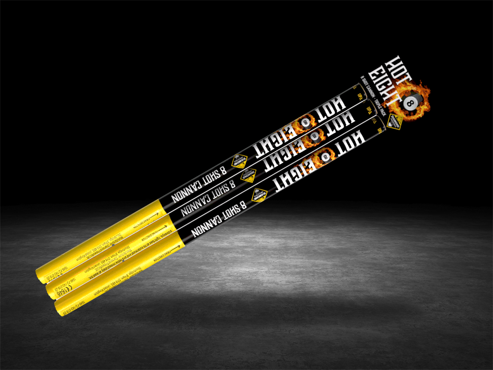 Hot 8 – 8 Shot 30mm Roman Candles (3 Pack)