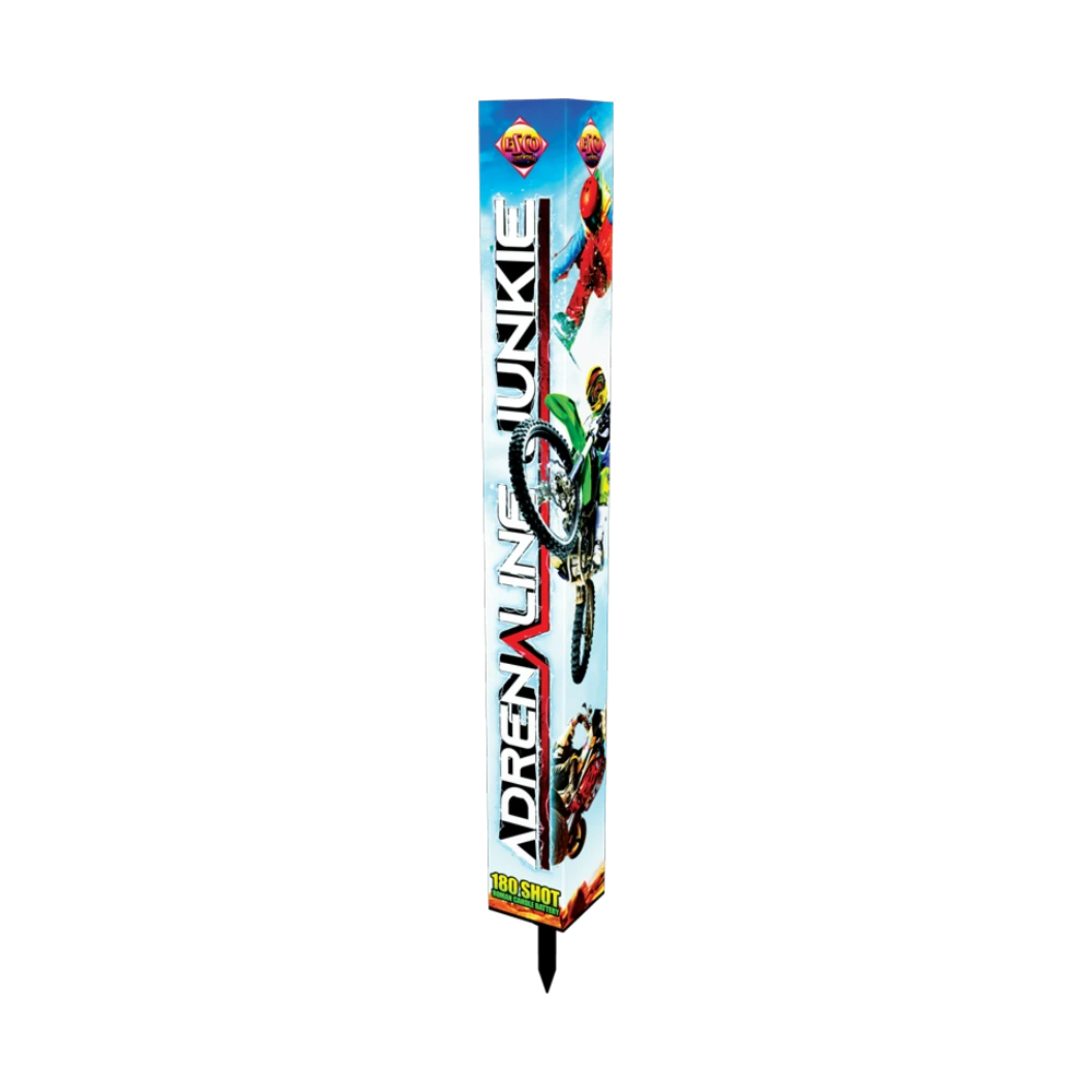 Adrenaline Junkie – 180 Shot Roman Candle Battery